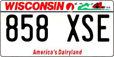 WI license plate 858XSE