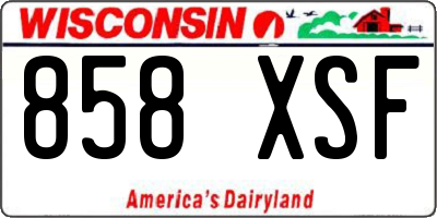 WI license plate 858XSF
