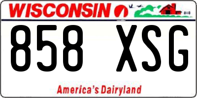 WI license plate 858XSG