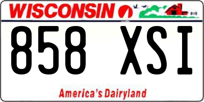 WI license plate 858XSI