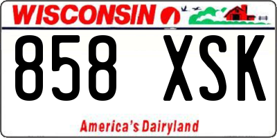 WI license plate 858XSK