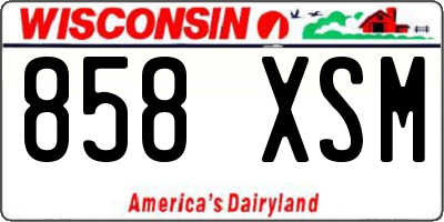 WI license plate 858XSM