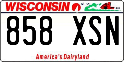 WI license plate 858XSN