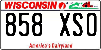 WI license plate 858XSO