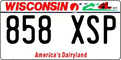 WI license plate 858XSP