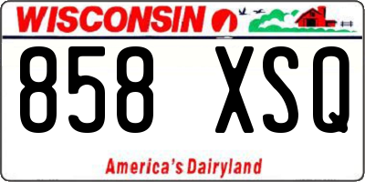 WI license plate 858XSQ
