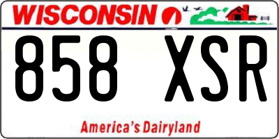 WI license plate 858XSR