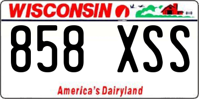 WI license plate 858XSS