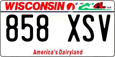 WI license plate 858XSV