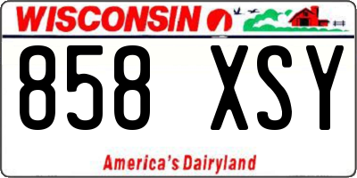 WI license plate 858XSY