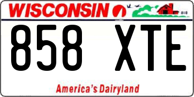 WI license plate 858XTE