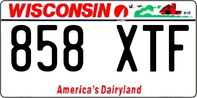 WI license plate 858XTF