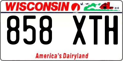 WI license plate 858XTH