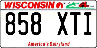 WI license plate 858XTI