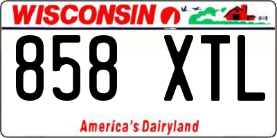 WI license plate 858XTL