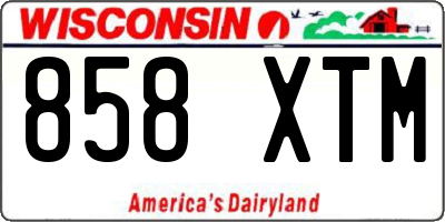 WI license plate 858XTM