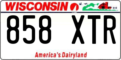 WI license plate 858XTR