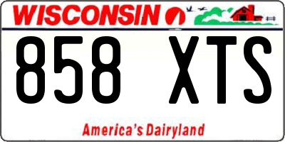 WI license plate 858XTS