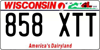 WI license plate 858XTT