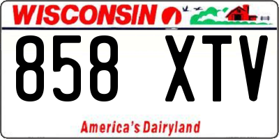 WI license plate 858XTV