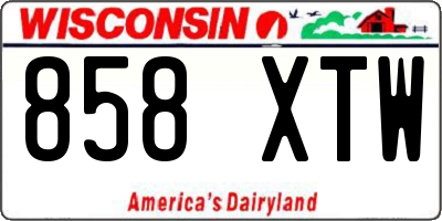 WI license plate 858XTW