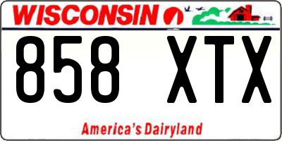 WI license plate 858XTX