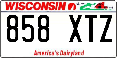 WI license plate 858XTZ
