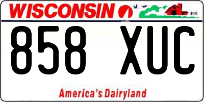 WI license plate 858XUC