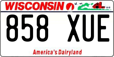 WI license plate 858XUE