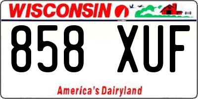 WI license plate 858XUF