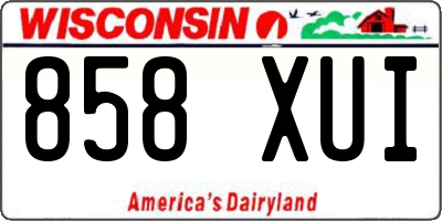 WI license plate 858XUI