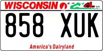 WI license plate 858XUK
