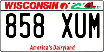 WI license plate 858XUM