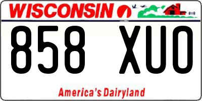 WI license plate 858XUO