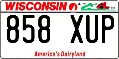 WI license plate 858XUP