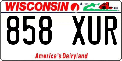 WI license plate 858XUR