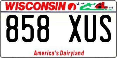 WI license plate 858XUS