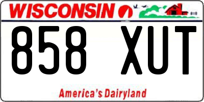 WI license plate 858XUT