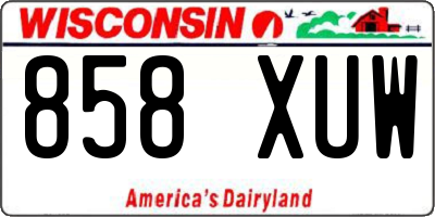 WI license plate 858XUW