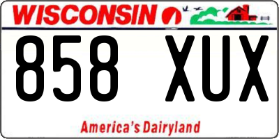 WI license plate 858XUX