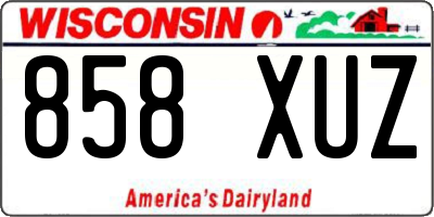 WI license plate 858XUZ