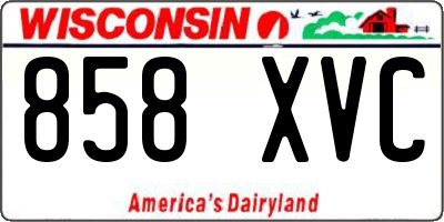 WI license plate 858XVC
