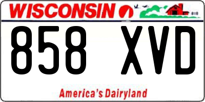 WI license plate 858XVD