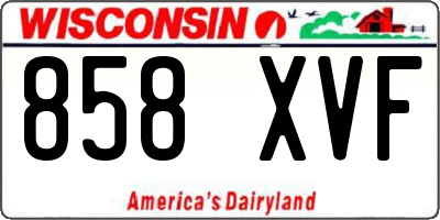WI license plate 858XVF
