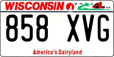 WI license plate 858XVG