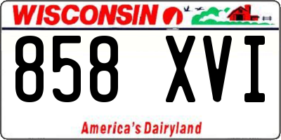 WI license plate 858XVI
