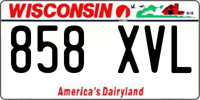 WI license plate 858XVL
