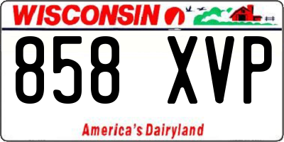 WI license plate 858XVP