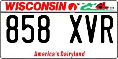 WI license plate 858XVR