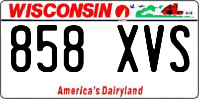 WI license plate 858XVS